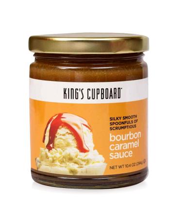 King's Cupboard Bourbon Caramel Sauce - The Perfect Sauce for Ice Cream, Fruit Dip, Topping Desserts, Caramel Drizzle for Coffee - Gluten-Free, Kosher, All Natural Ingredients, Made in USA 10.4 oz Bourbon Caramel Pack of 1