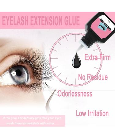 Lash Extension Glue 5ml Eyelash Glue for Lash Extensions 1-2s Fast Drying Retention 6-7 Weeks Eyelash Black Eyelash Bond Long Lasting & Waterproof Eyelash Glue Individual Lashes Glue - Buy Online on GoSupps.com