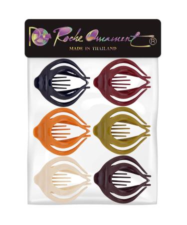 RC Roche 6-Piece Curved Hair Clips | Feather Light Design & Large Teeth for Women - Buy Online on GoSupps.com