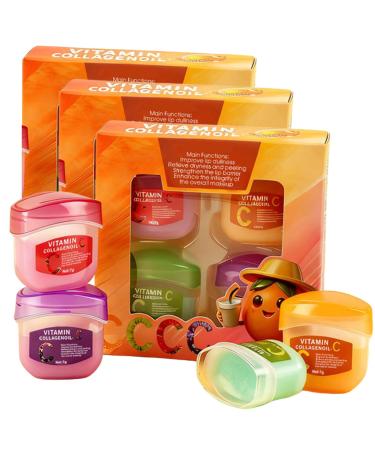 Lip Balm Set 4-Piece, Fruit Flavored Lip Care Gift Set with Moisturizing Formula, Mini Lip Balm Collection for Daily Hydration, Perfect Stocking Stuffer & Party Favor for Women & Teens (3Set)