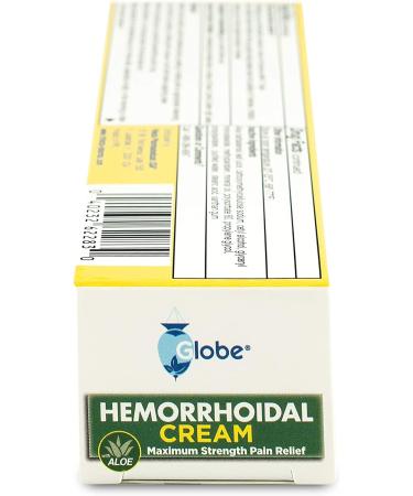 Globe Hemorrhoid Symptom Treatment Cream with Aloe (1.8oz) - Pain Relief & Comfort for Hemorrhoids, Piles, Itching - 3 Pack - Buy Online on GoSupps.com