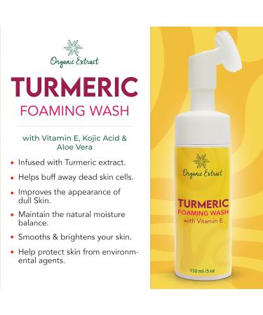 Turmeric Skin Brightening Face Wash - 5 fl oz | Daily Moisturizer & Gentle Cleanser with Kojic Acid Vitamin E & Aloe Vera for All Skin Types - Buy Online on GoSupps.com