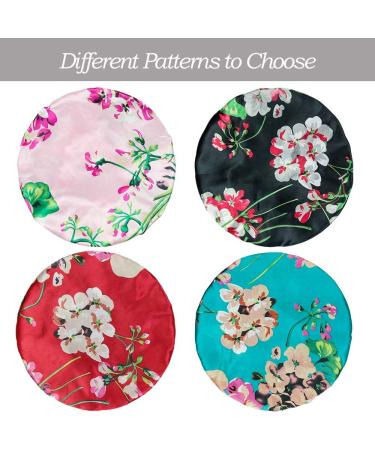 4 Pcs XL Satin Sleep Bonnet Set for Women - Multicolor Extra Large Hair Bonnets for Curly Hair Care - Buy Online on GoSupps.com