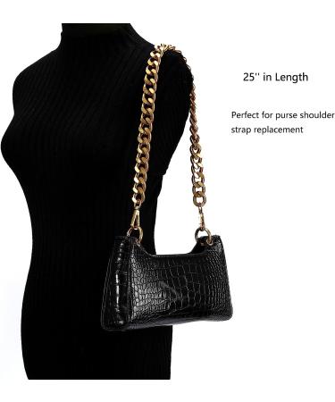 25 Inch Trendy Chunky Metal Chain Purse Handles Shoulder Strap Replacement for Handbag (Silver) - Buy Online on GoSupps.com