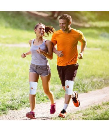 Adjustable Knee Support Brace for Pain Relief & Stability - White (M) - Ideal for Running, Weightlifting, and Fitness - ACL, MCL, Meniscal Tear - Men and Women - Buy Online on GoSupps.com