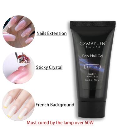 Premium UV Gel for Gel Nails - 30ml Pink Poly Nail Gel for Nail Extensions & Design - Buy Online on GoSupps.com