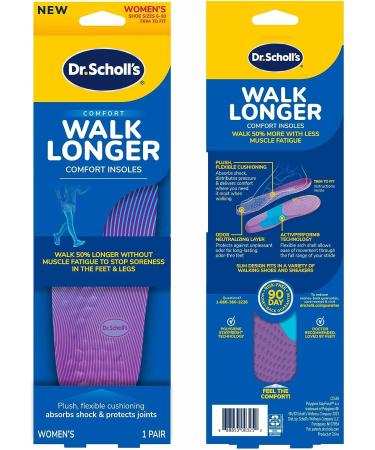 Dr. Scholl's Walk Longer Insoles Women's - Trim to Fit - 1 Pair - Buy Online on GoSupps.com