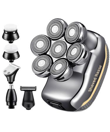 Head Shavers for Bald Men 5 In 1 Waterproof LCD Bald Head Shavers Wet/Dry Cordless Head Shavers For Bald Men 7D Electric Razor Grooming Kit