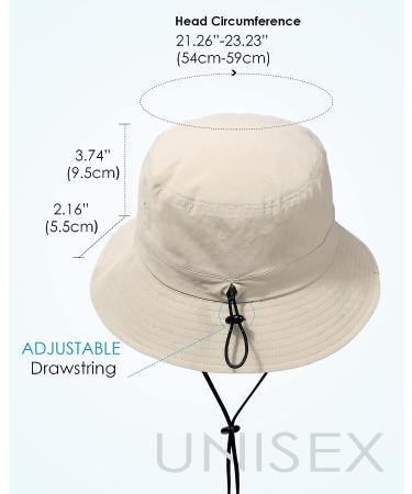 Waterproof UPF 50+ Bucket Hat for Women Men - Beige, One Size - Buy Online on GoSupps.com