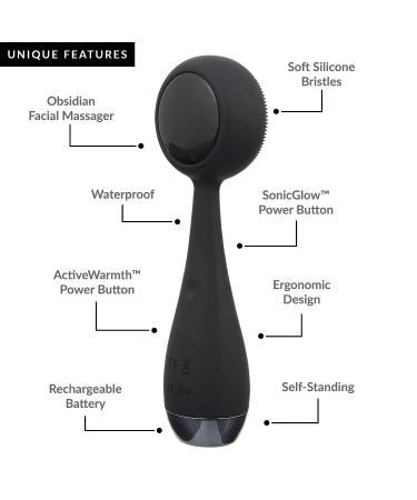 PMD Clean Pro OB: Silicone Brush & Obsidian Gemstone Massager for Clear, Youthful Skin - SonicGlow Vibration - Waterproof - Buy Online on GoSupps.com