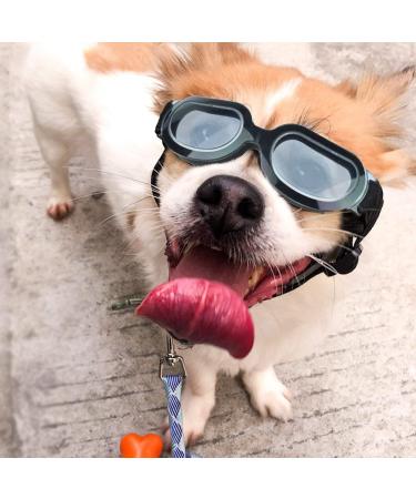 Stylish Dog Sunglasses for Small Dogs - UV Protection Snowproof & Windproof Glasses with Flexible Straps - Cool Black for Puppies & Cats - Buy Online on GoSupps.com