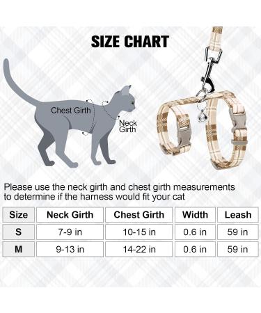 BEAUTYZOO Katzengeschirr und Leine ausbruchsicher zum Spazierengehen K tzchen weich verstellbar f r kleine atmungsaktives kariertes Band Nylon f r den Innen- und AuÃenbereich S Beige - Buy Online on GoSupps.com