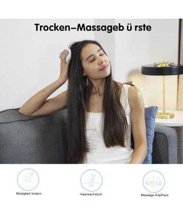 Shinlea Scalp Massage Brush - Soft Silicone Shampoo Brush for Hair Growth Dandruff Relief & Head Massage - Wet & Dry Use - Blue - Buy Online on GoSupps.com