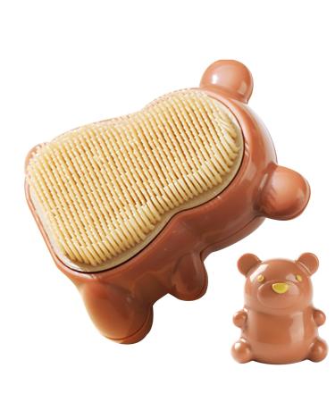 Bexdug Kids Nail Brush - Adorable Bear Soft Stiff Bristles Scrubber - Creative Easy To Grasp Soft Bristles Nail Cleaning Brush For Children Women Brown