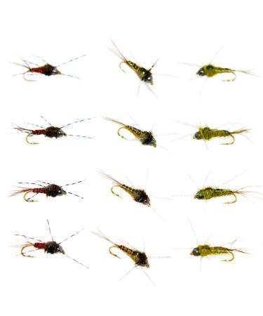 Outdoor Planet 12 Psycho Prince/Anato Mai/PMX/parachute jumpers fly and nymph flies for trout fly fishing 12 Anato May Hasen ears