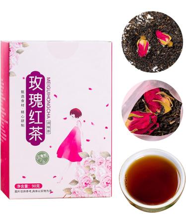 Rose Black Tea Bag Rose Black Tea 30 Triangular Bags Boiling Water Brewing Portable Flower Tea for Women Girls - Buy Online on GoSupps.com