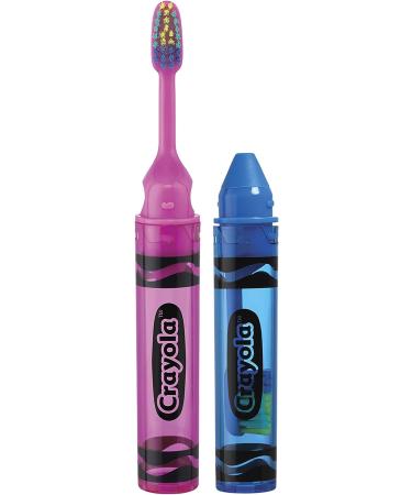 Crave Clean: GUM Crayola Kids' Travel Toothbrush with Antibacterial Bristles, Soft, Ages 4+, 2 Count - Buy Online on GoSupps.com