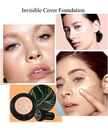 Mushroom Head Air Cushion CC Cream BB Cream Oil Control /Moisturizing Foundation Concealer Makeup Base Nude Matte Concealer BB Cream Makeup Base Long Lasting with Mushroom Sponge (Ivory) - Buy Online on GoSupps.com