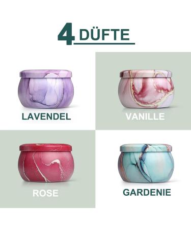 Edimens Fragrance Candles Gift Set - 4 Aromatherapy Soy Wax Candles for Women | Perfect for Mother's Day Christmas Birthdays Valentine's Day | Travel-Friendly 4.4oz Vanilla Lavender Gardenia Rose - Buy Online on GoSupps.com