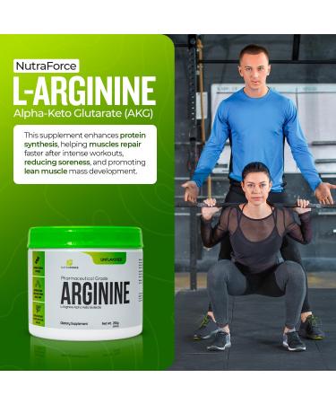 NutraForce Pharmaceutical Grade ARGININE L-Arginine Alpha-Keto Glutarate Powder - Promotes Protein Synthesis Dietary Supplement Unflavored 250g - Buy Online on GoSupps.com