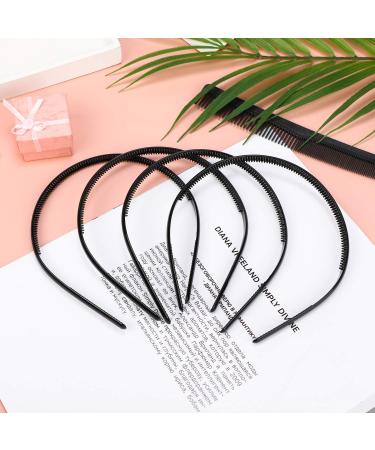 4 Pieces Thin Plastic Headbands with Teeth - DIY 8mm Wide Hair Accessories | International Shipping - Buy Online on GoSupps.com