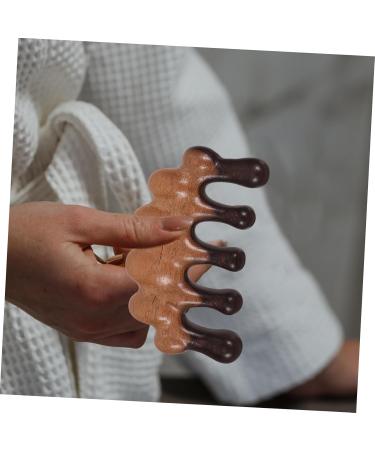 Hoement Wooden Hair Massage Comb - Wide Tooth Comb for Curly Hair & Scalp Care | 10x5.5cm Black - Buy Online on GoSupps.com