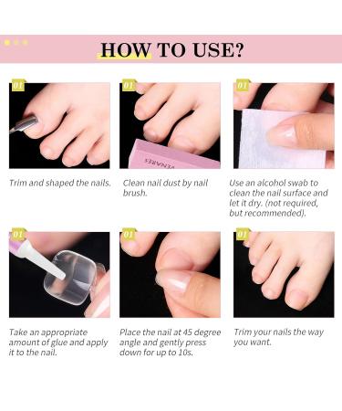 240-Piece Venares Toothed Tips Set - Clear Artificial Toenails for Nail Art | 12 Sizes Glue File & Shaver Included - Buy Online on GoSupps.com
