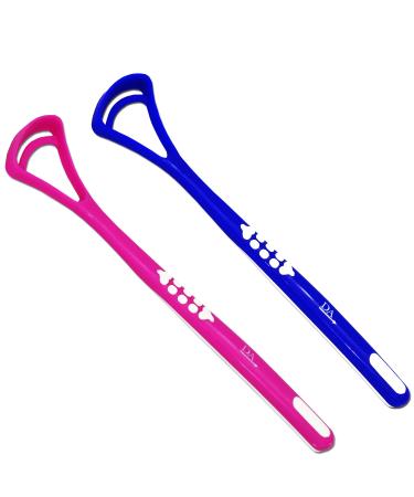 Tongue Scraper Cleaner x 2 Dark Blue & Pink