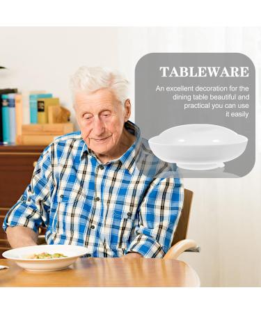 DOITOOL Elderly Scoop Plate with Suction Base - Non-Slip Self-Feeding Bowl for Disabled and Handicapped - Buy Online on GoSupps.com