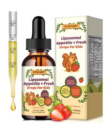 Appetite Booster & Bad Breath Treatment Drops - Oral Probiotics Oral Health Weight Gain for Kids & Adults Diet Appetite Control & Suppressants Promotes Digestive & Gut Health Strawberry Flavor 2 fl oz