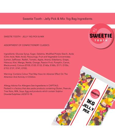 Sweetie Tooth Premium Jelly Pick & Mix 1kg Gift Bag - Sweets for Valentines Birthday Easter Christmas Kids Thank You Congratulations - Buy Online on GoSupps.com
