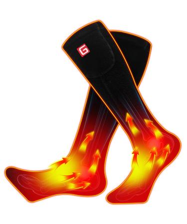Autocastle Electric Battery Heated Socks,Rechargeable Battery Powered Heating Sox Cold Weather Heat Socks for Men Women,Outdoor Ride Camp Hike Warm Winter Socks Motorcycle Ski Thermo Foot Warmer Socks Black Medium