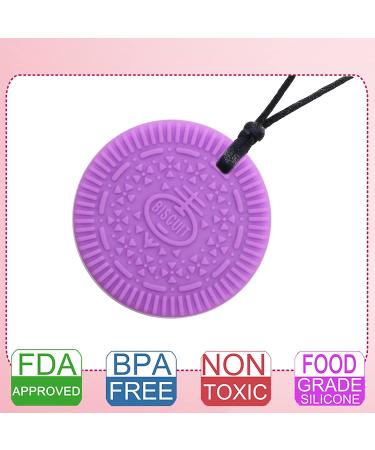 Sensory Chew Necklace for Kids & Adults with Autism, ADHD, SPD - Silicone Teething Necklace for Babies - Purple Chew Toy - Buy Online on GoSupps.com