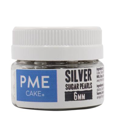 PME Edible Silver Sugar Pearls Balls Cup Cake Topping Icing Decoration 8mm 25g