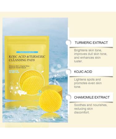 40 Pieces Kojic-Acid & Turmeric Pads - Turmeric Kojic Cleansing Pads | Hydrating & Moisturizing Kojic-Acid And Turmeric Cleansing Pads | Turmeric Cleansing Sponges for Men Women - Buy Online on GoSupps.com