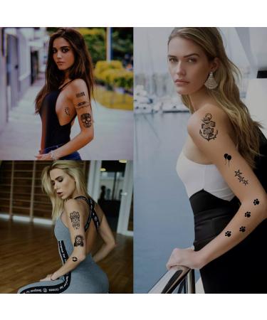 BUXIUGAN Temporary Tattoos 50 Sheets fake tattoos for Men Women Adults 10 Large 3D Realistic Half Sleeve Temporary Tattoos 40 Tiny Prisoner Tattoos With Skull Skeleton Animals Faux Tattoos Stickers (A) - Buy Online on GoSupps.com