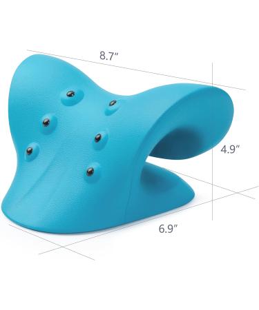 Neck and Shoulder Relaxer with Magnetic Therapy | Cervical Neck Traction Device for Pain Relief - Blue - Buy Online on GoSupps.com