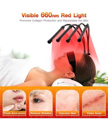 Mojimdo Red Light Therapy Lamp 660nm&850nm Infrared Light with Flexible Gooseneck Arm and Height-Adjustable Stand for Targeted Use on Face Body Knee Back - Ideal for Home Use - Buy Online on GoSupps.com