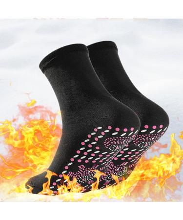 Changtai heated socks self-warming socks Foot warmers heatable socks winter socks thermosocks men women women heatable heated slide-resistant heating socks for outdoor activities black 1 pair
