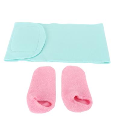 Qukaim Moisturizing Gel Foot Socks Moisturizing Gel Foot Socks Reusable Pink Prevent Cracked Feet Gel Socks with Blue Neck Cover