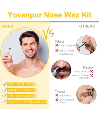 Yovanpur Nose Wax Kit: 100g Wax Beads, 20 Applicators, Mustache Protector, Easy & Painless - Buy Online on GoSupps.com