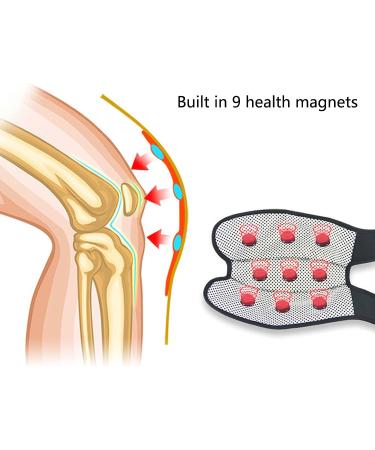 Haozzaw Self Heating Knee Pad 2 Pcs - Magnetic Heat Knee Brace for Pain Relief | Arthritis Meniscus Support for Joint Pain - Black - Buy Online on GoSupps.com
