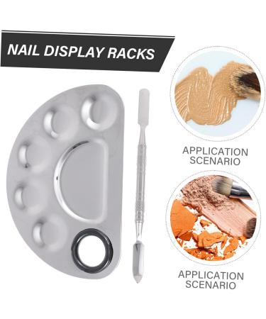 Beaupretty 1 Set Palette Nail Tools Nail Polish Makeup Set Non- Stick Paint Palettes Nail Art Display Board Makeup Spatula and Stainless Steel Silver Manicure Color Mixing Trays Mix 12.5X9.5X1.5CM Silver - Buy Online on GoSupps.com