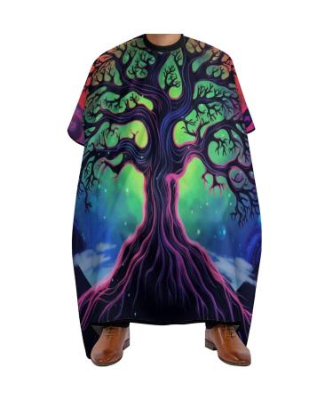 Tree of Life Mandala Bohemian Professional Barber Cape Polyester Hair Cutting Salon Cape Water Stain Resistant Apron Cutting Hair Beard Hairdressing Cape Anti-Static Haircut 56.7 66.9 Inch (1 Pack)