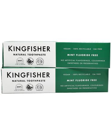 Mint Fluoride Free Toothpaste (100ml) - x 2 *Twin DEAL Pack* by KINGFISHER