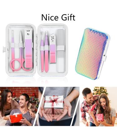 Shop Mermaid Color 8PC Manicure Set for Women | Travel Nail Kit with Glass Files & Stainless Steel Tools | Perfect Nail Care Gift - Buy Online on GoSupps.com