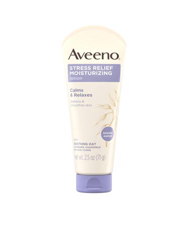 Aveeno Stress Relief Moisturizing Body Lotion with Lavender Natural Oatmeal and Chamomile & Ylang-Ylang Essential Oils to Calm & Relax Non-Greasy TSA-Approved Travel Size 2.5 oz (Pack of 3)