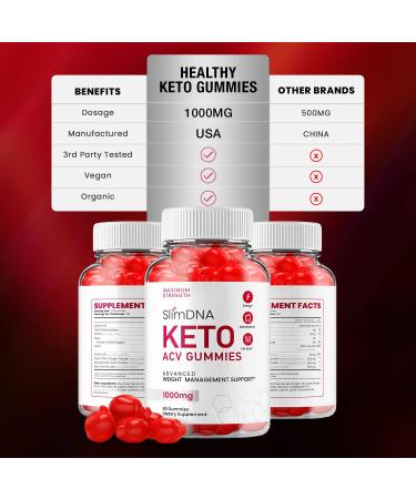 Slim DNA ACV Keto Gummies with Advanced Keto Formula & B12 - 60 Gummies - Buy Online on GoSupps.com