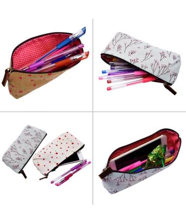 Shop Mingze 4-Piece Canvas Pen & Pencil Set | Fresh Flower Pattern | Stylish Stationery & Cosmetic Pockets - International Shipping - Buy Online on GoSupps.com