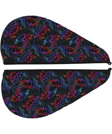 Hair Towel Wrap for Quick Drying | Sea Turtle Button Turban & Head Towel - Buy Online on GoSupps.com